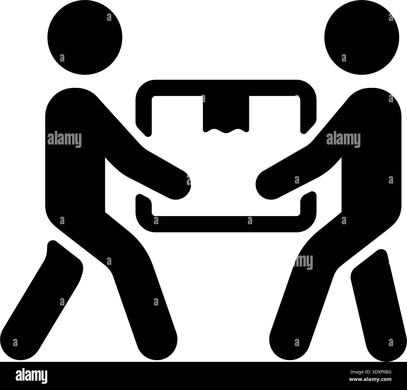 Two people carrying box pictogram icon silhouette vector illustration ...