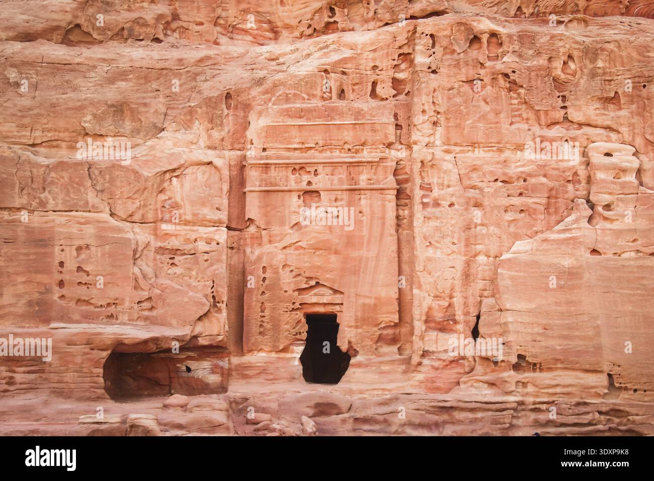 Famous Royal tombs in ancient city of Petra, Jordan. It is know as the ...