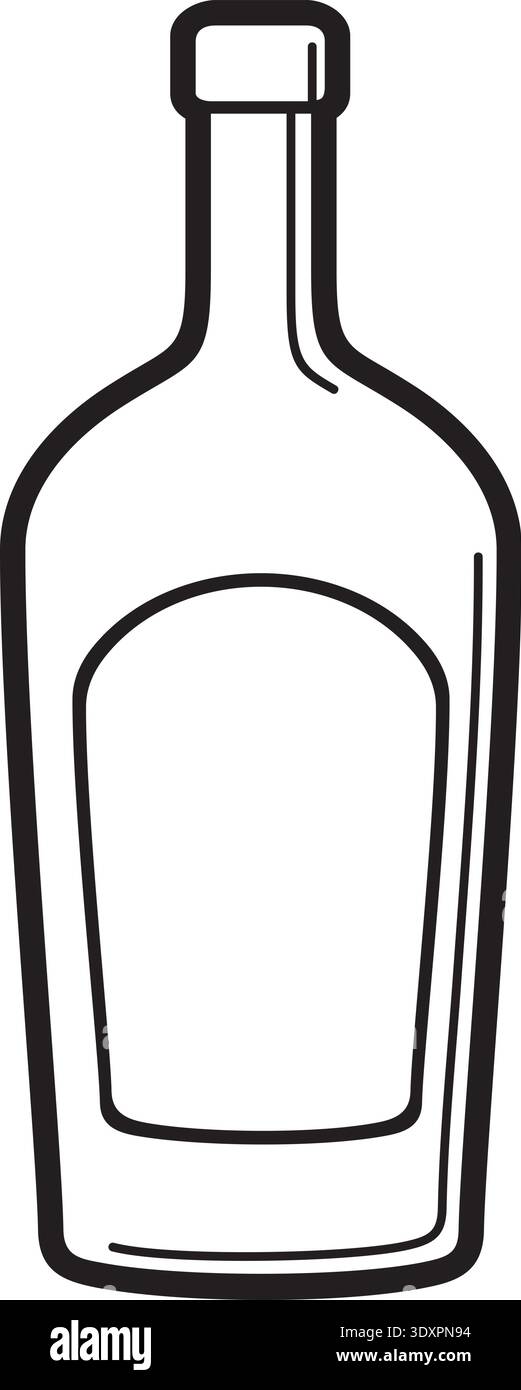 Bottle Outline Icon Stock Vector