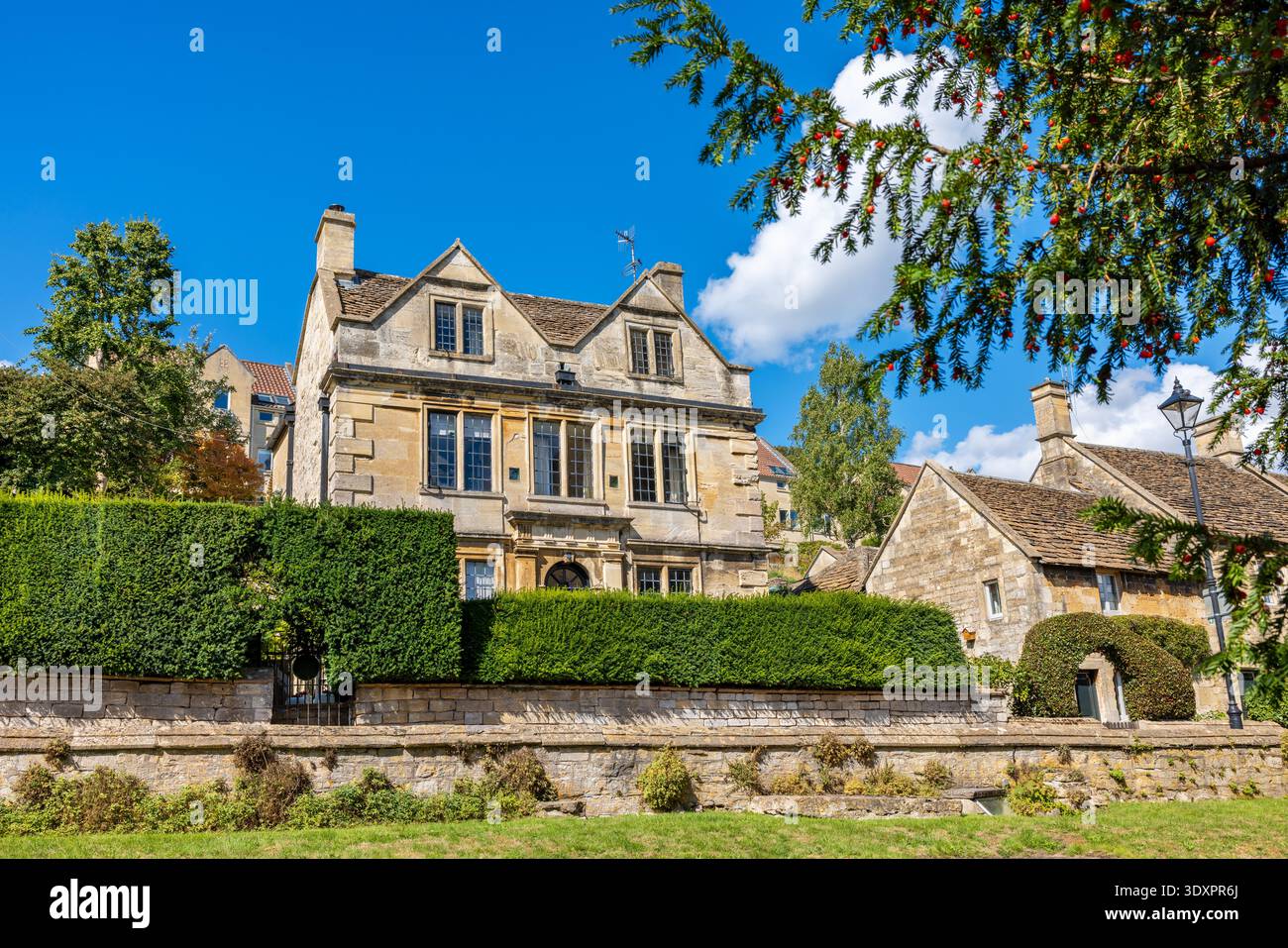 Old stone houses in historic town of Bradford-on-Avon. Wiltshire, England Stock Photo