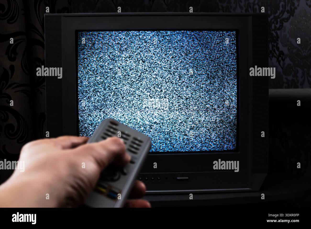 Static pixel noise of a television set Stock Photo