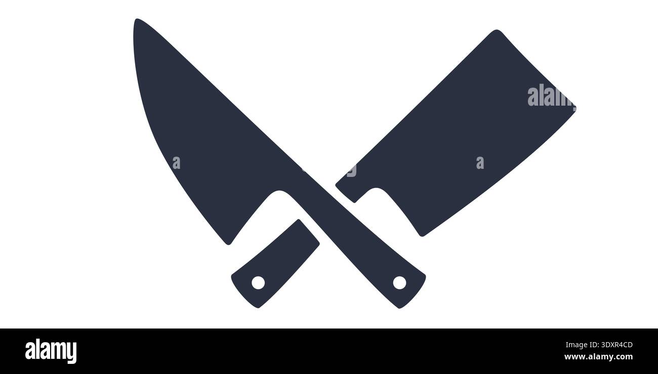 Professional butcher knife, meat cleaver Stock Vector
