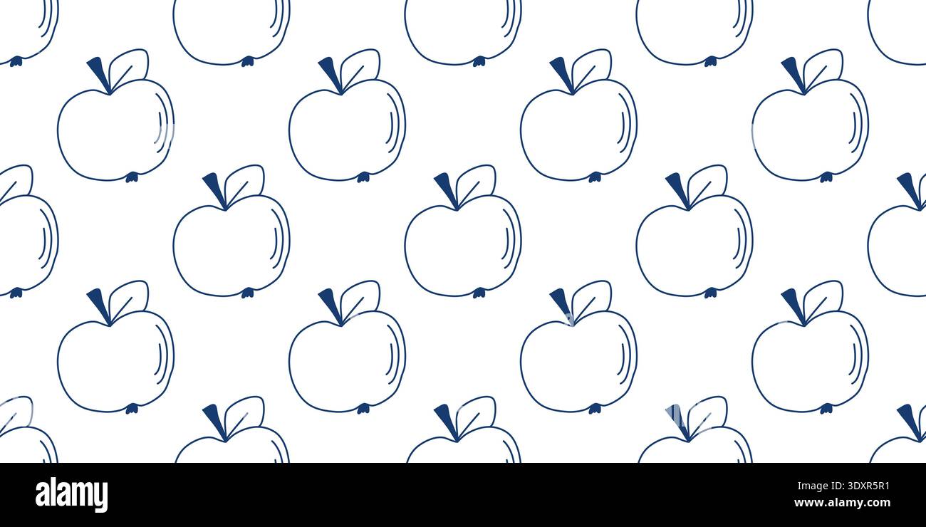 Hand drawn apples seamless pattern Stock Vector