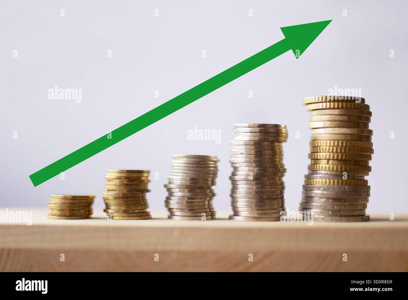 Visual For Income Income visual graph coins stacks economy financial success Stock Photo ...