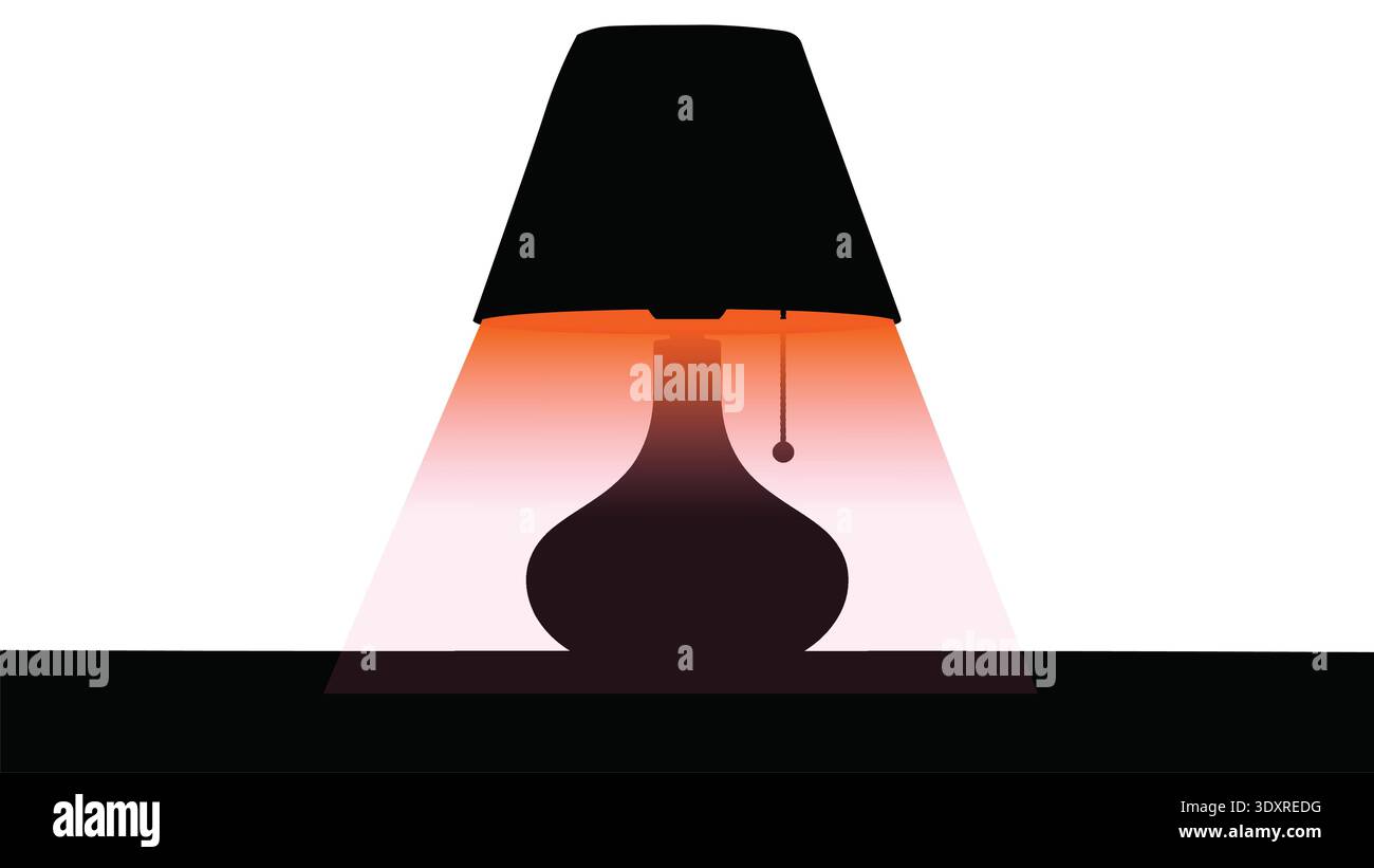 Black Floor Lamp Silhouette Isolated Stock Vector