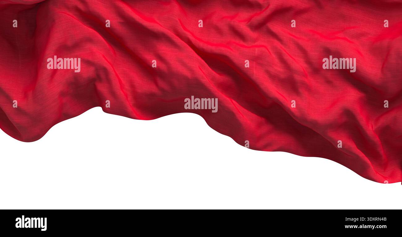 Red fabric draping 3d transparent background Stock Photo