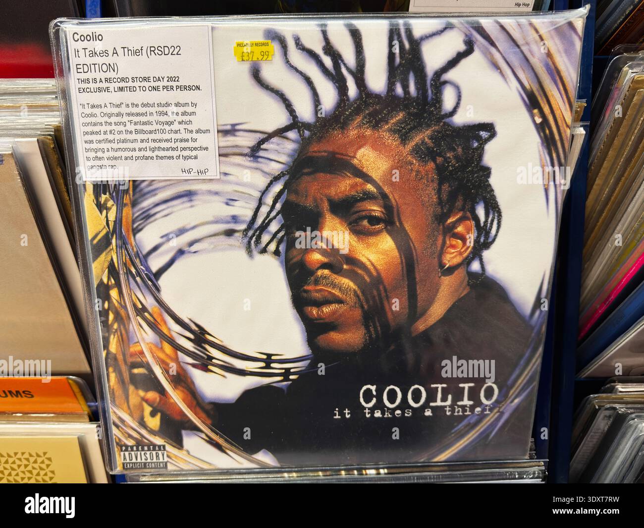 Manchester, UK - February 28, 2026: Close up of Coolio vinyl album