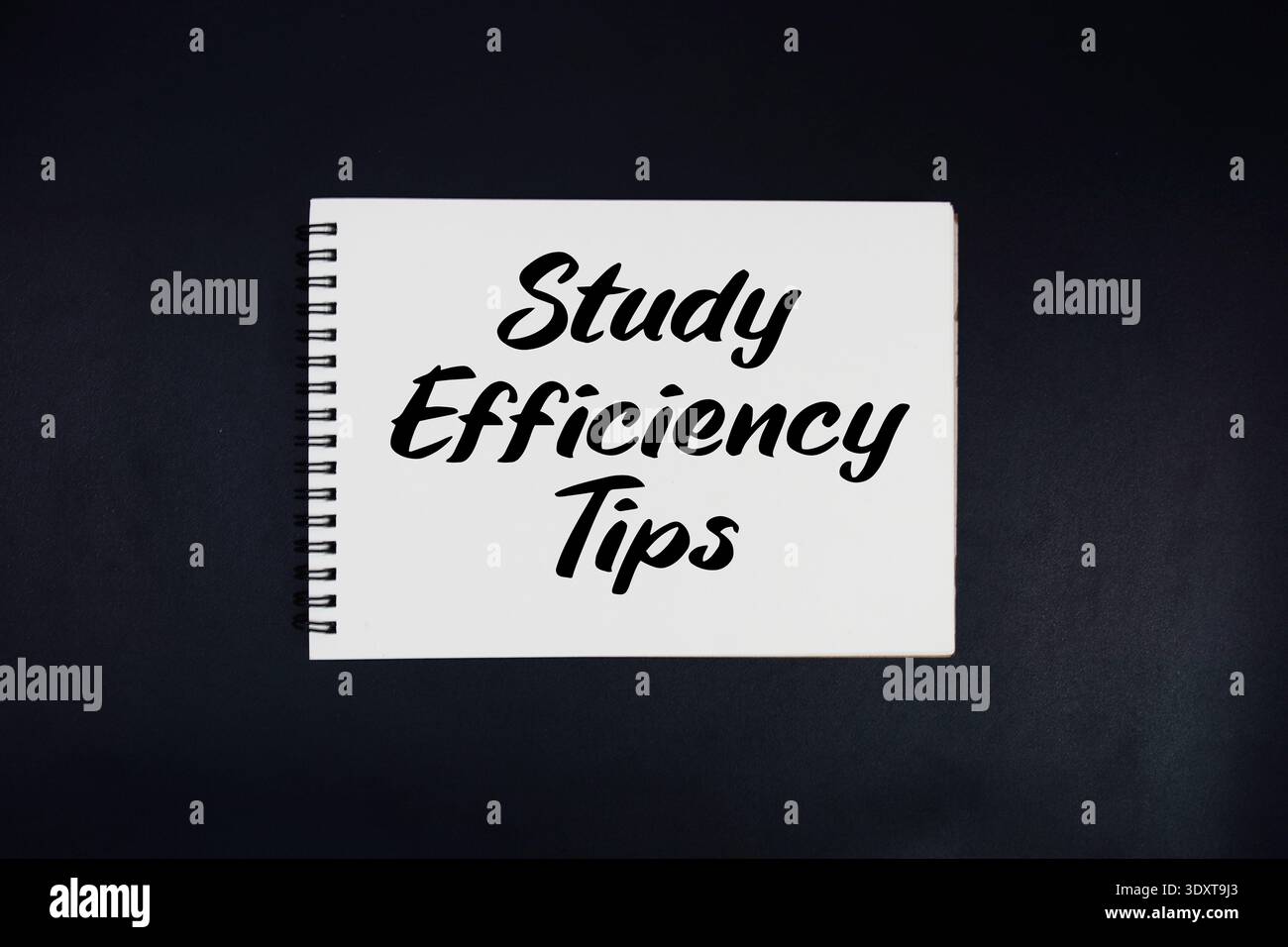 Study Efficiency Tips text written on notepad Stock Photo
