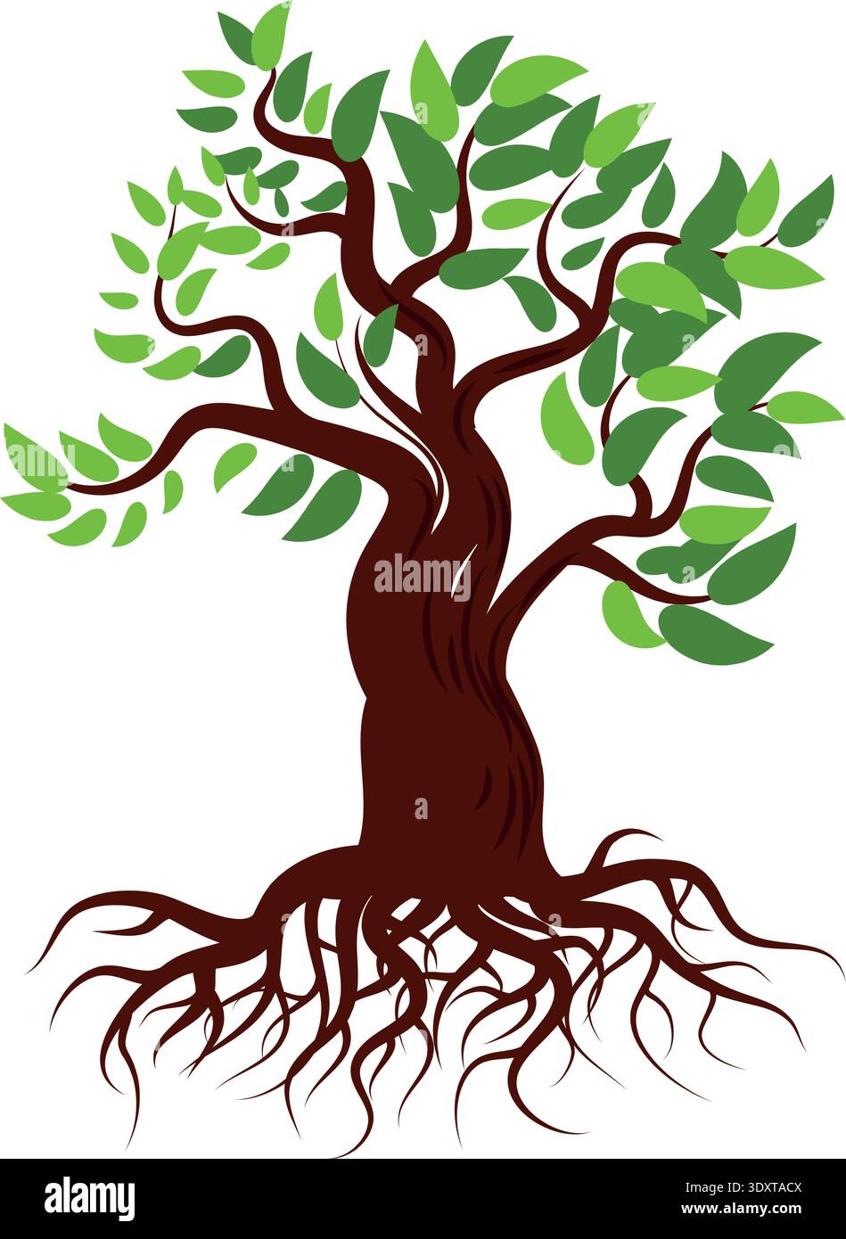 Summer green tree color icon. Garden plant Stock Vector