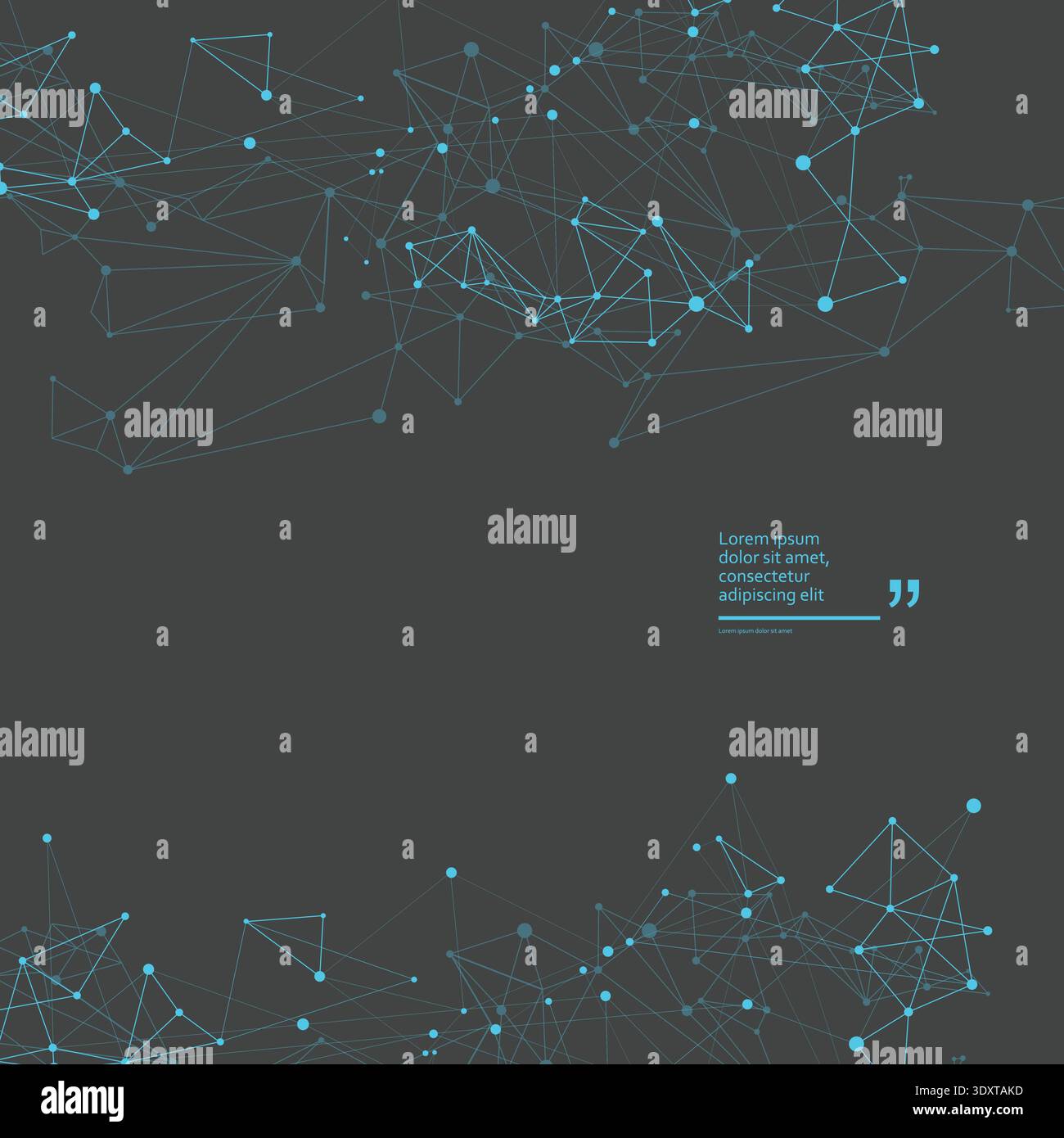 Tech Universe Glowing Nodes in Virtual Space. Vector Abstract Background Stock Vector
