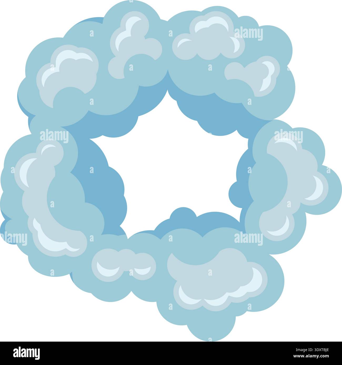 Smoke burst cloud ring cartoon game effect Stock Vector