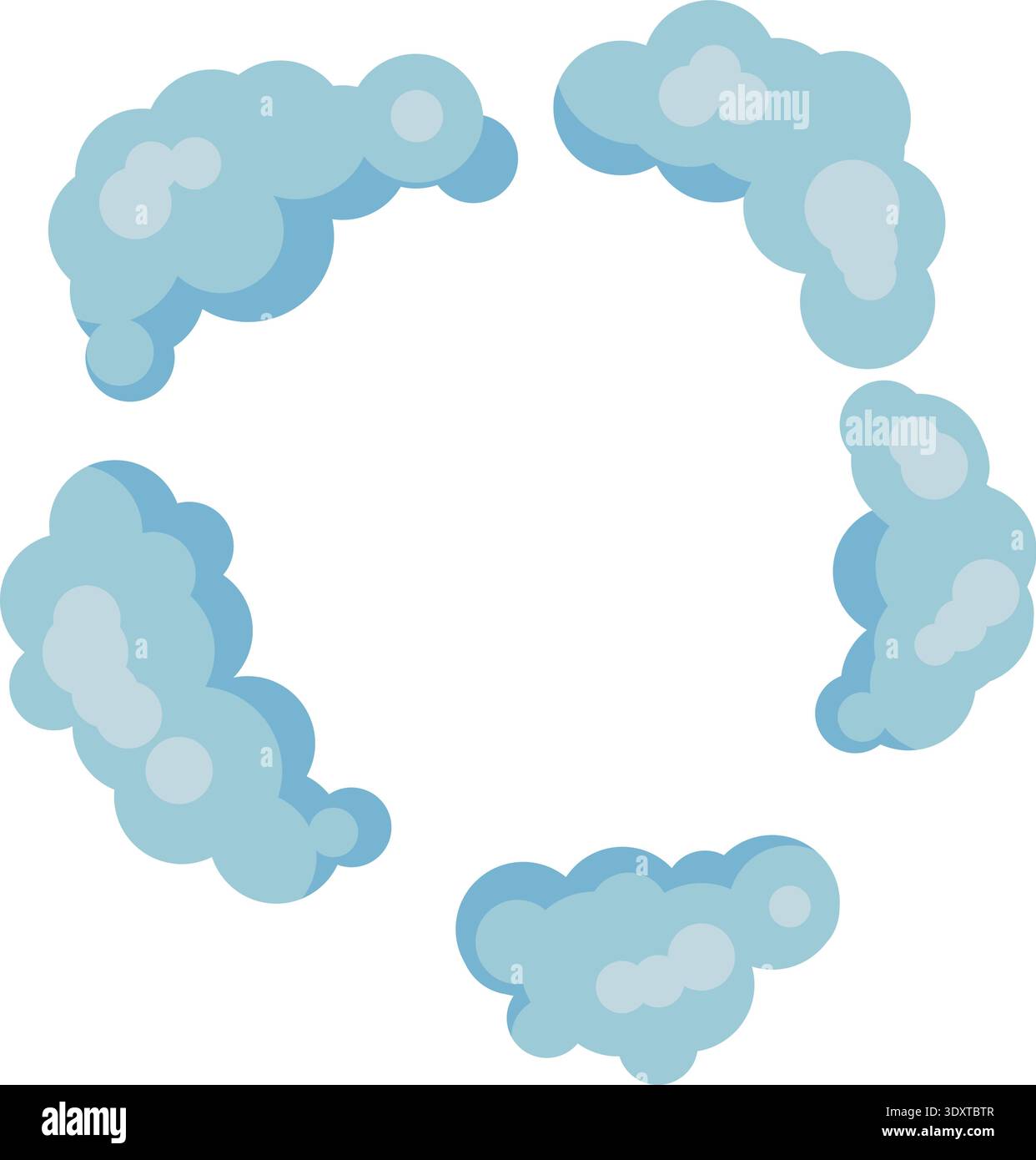 Puff smoke cloud game effect. Cartoon blast ring Stock Vector