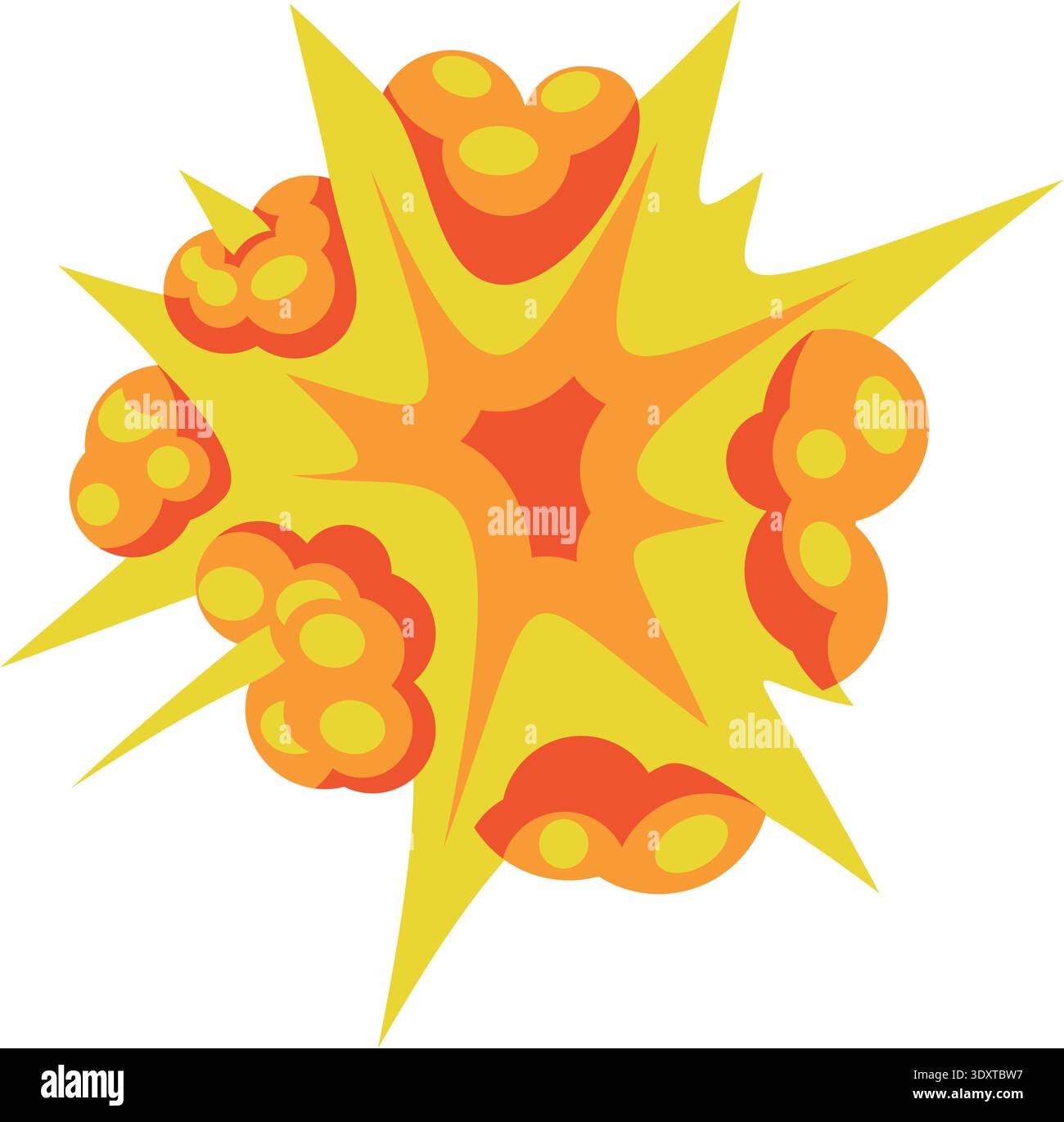 Boom explosion fire effect in cartoon comic style Stock Vector