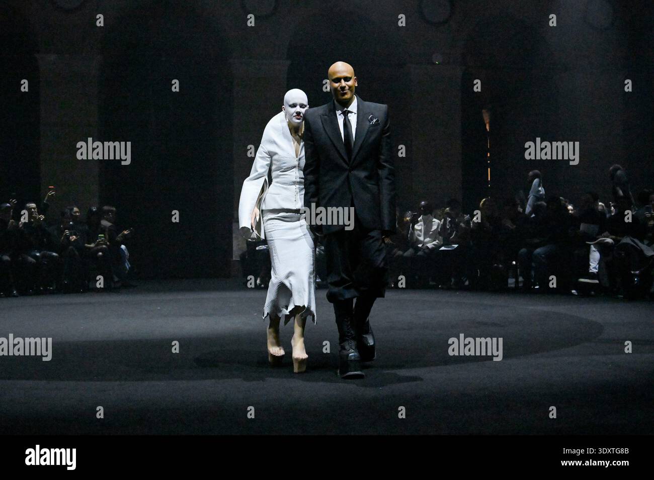 Designers Hannah Rose and Steven Raj are seen on the catwalk at the ...
