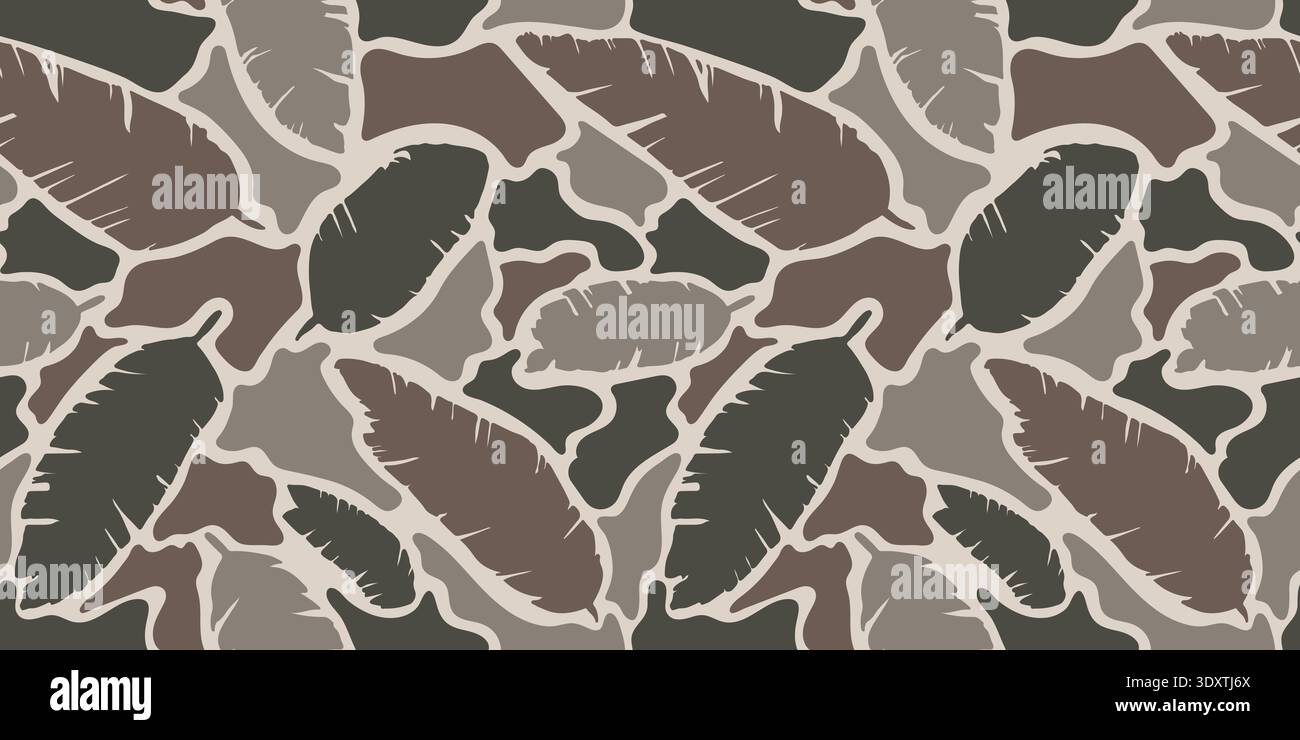 Duck birds camouflage abstract seamless pattern. Vector illustration. Stock Vector