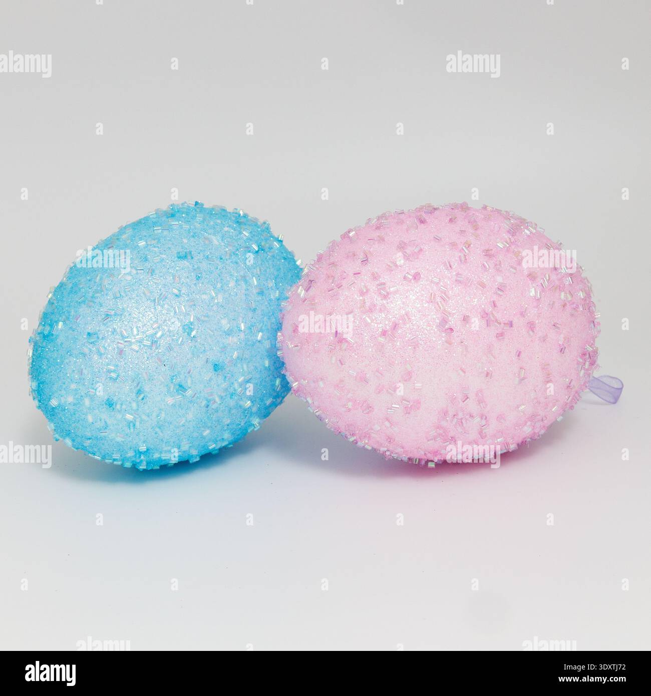 2 plastic Easter Eggs Stock Photo