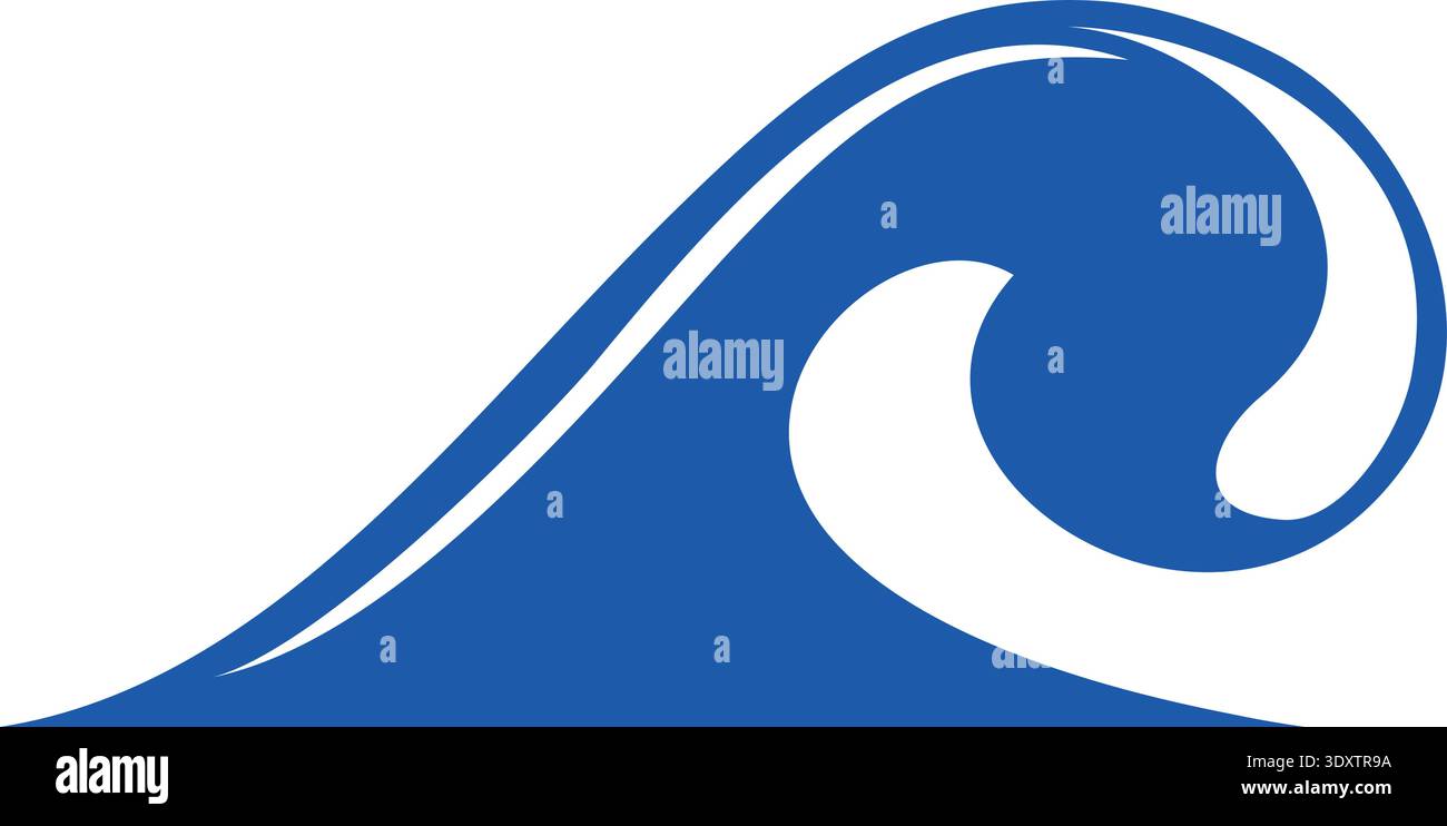 Stylized blue wave logo. Clean water storm Stock Vector