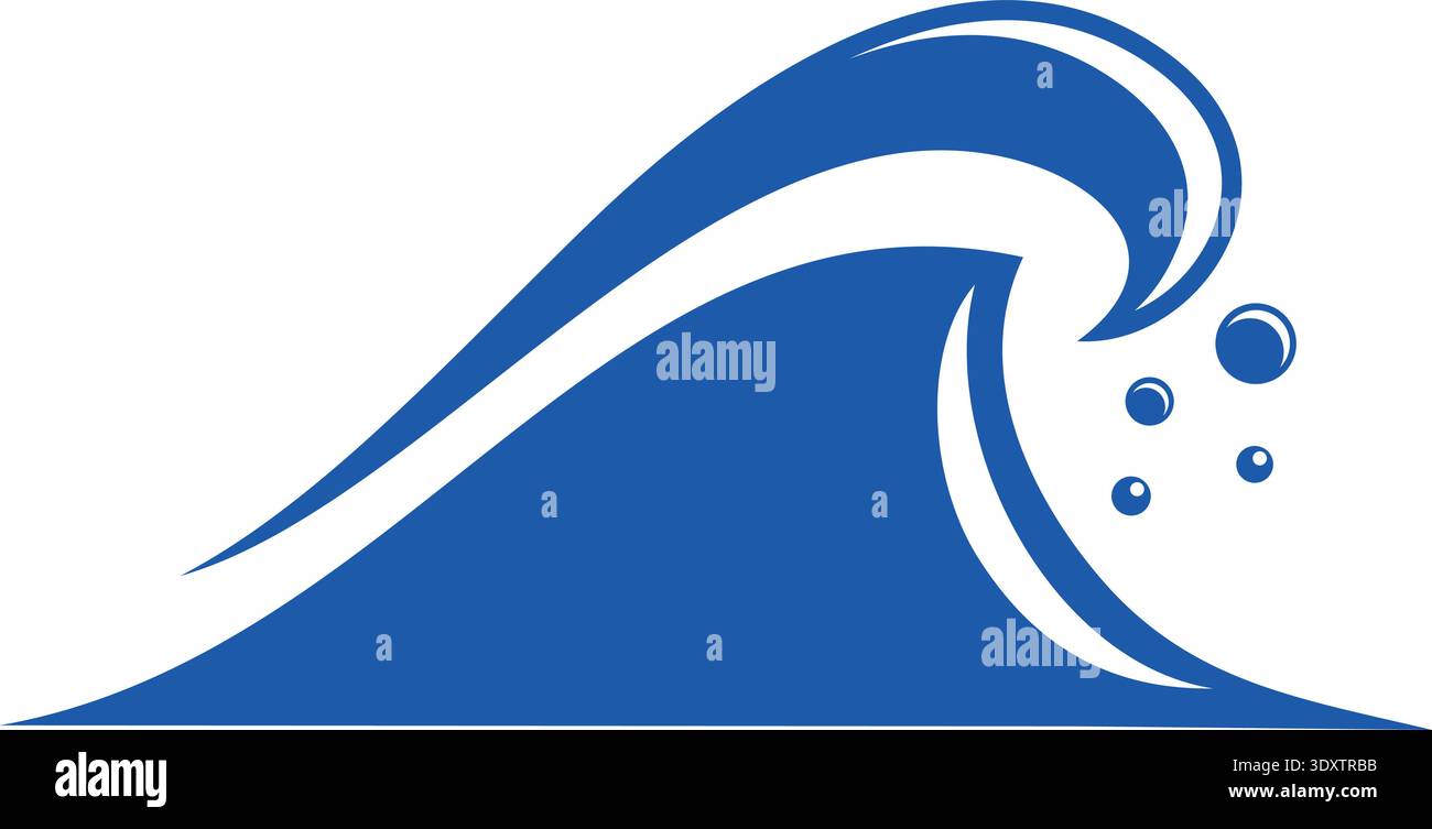 Storm wave icon. Blue clean liquid logo Stock Vector