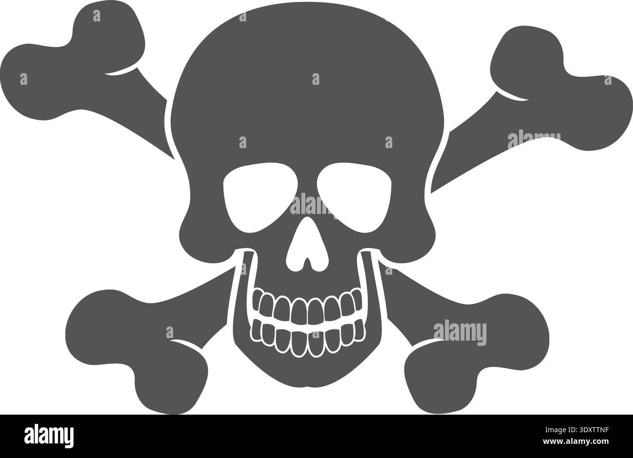 Death symbol. Skull with crossed bones black icon Stock Vector Image ...