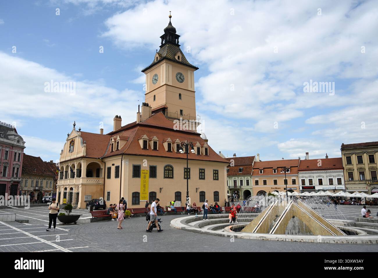 Brasov, Romania - June 12, 2025: Brasov Old Town Hall at Council Square ...