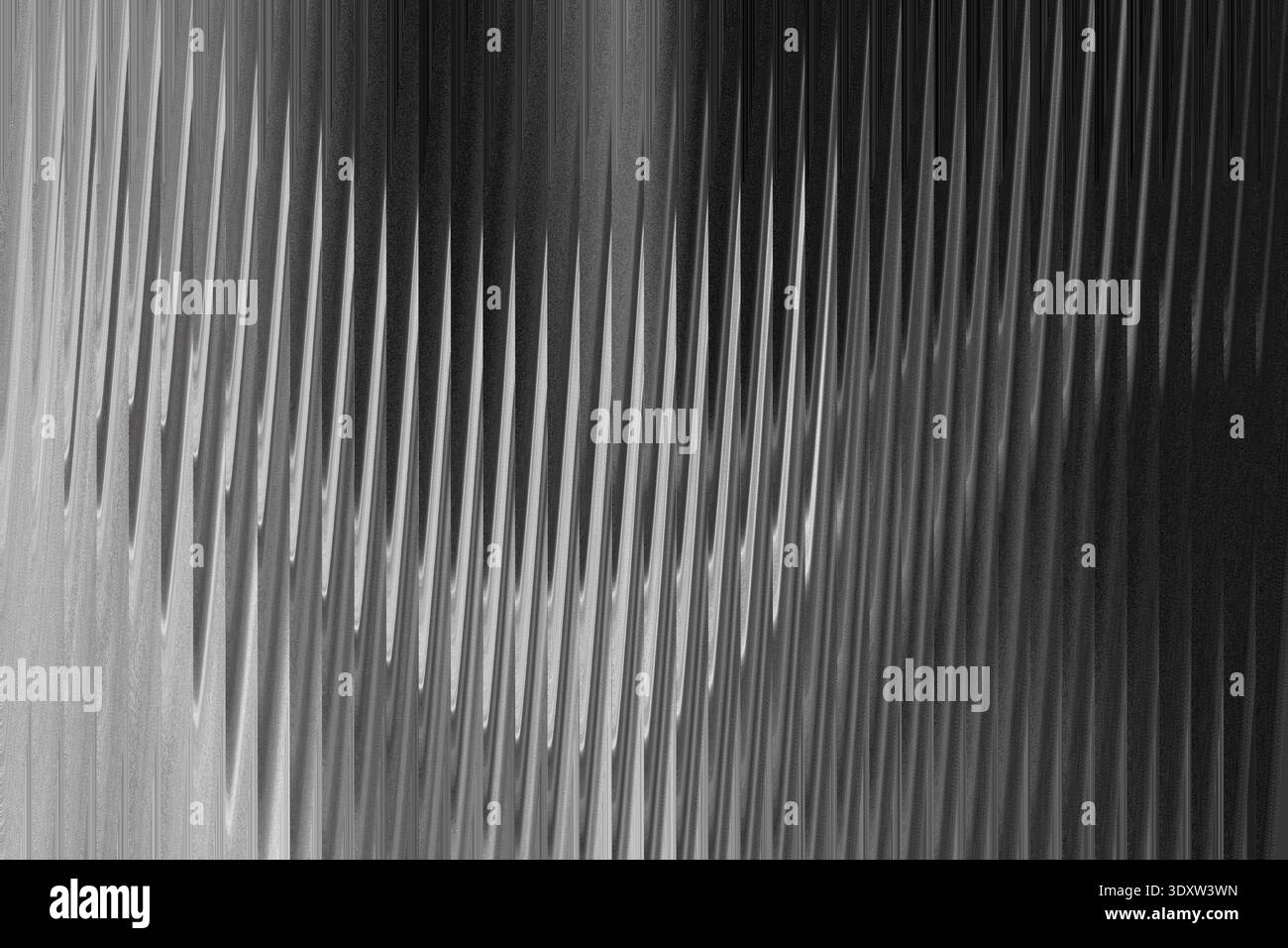 Abstract grayscale image featuring blurred vertical lines and gradient light and dark areas throughout scene Stock Photo