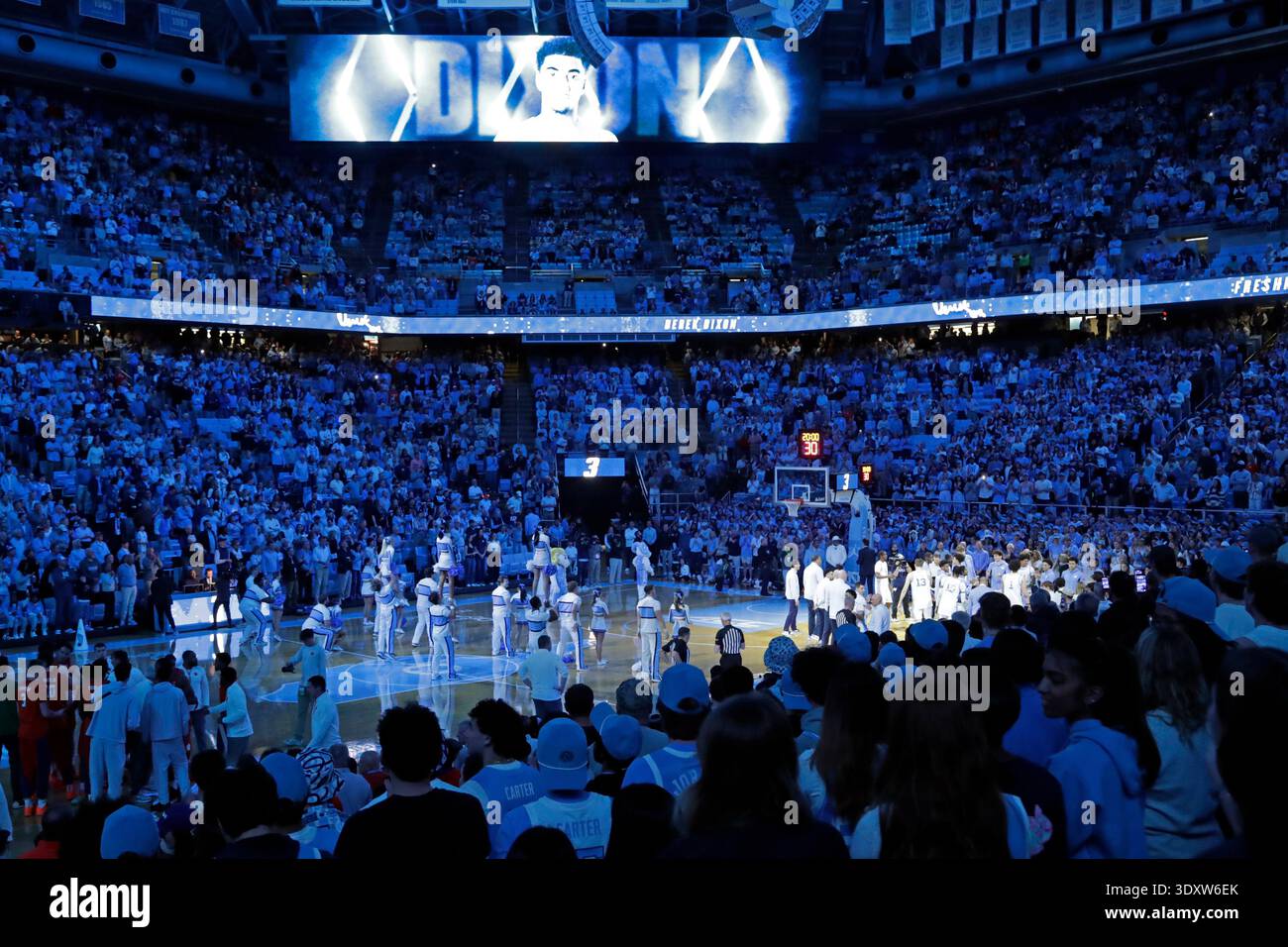 The North Carolina starting lineup is introduced at the Dean Smith ...