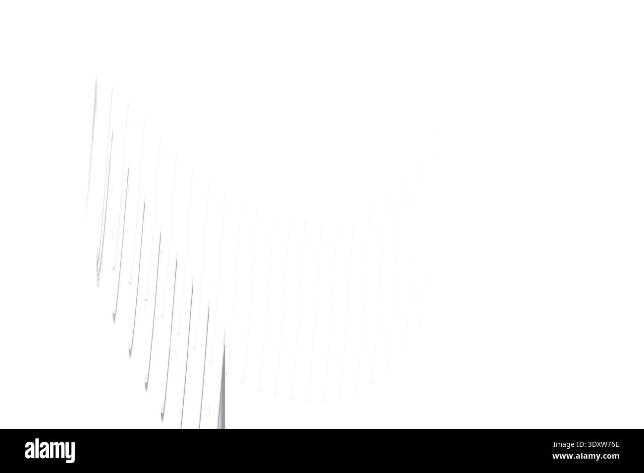 A blurry grayscale image featuring a thin vertical streak against a bright white background gradient effect Stock Photo