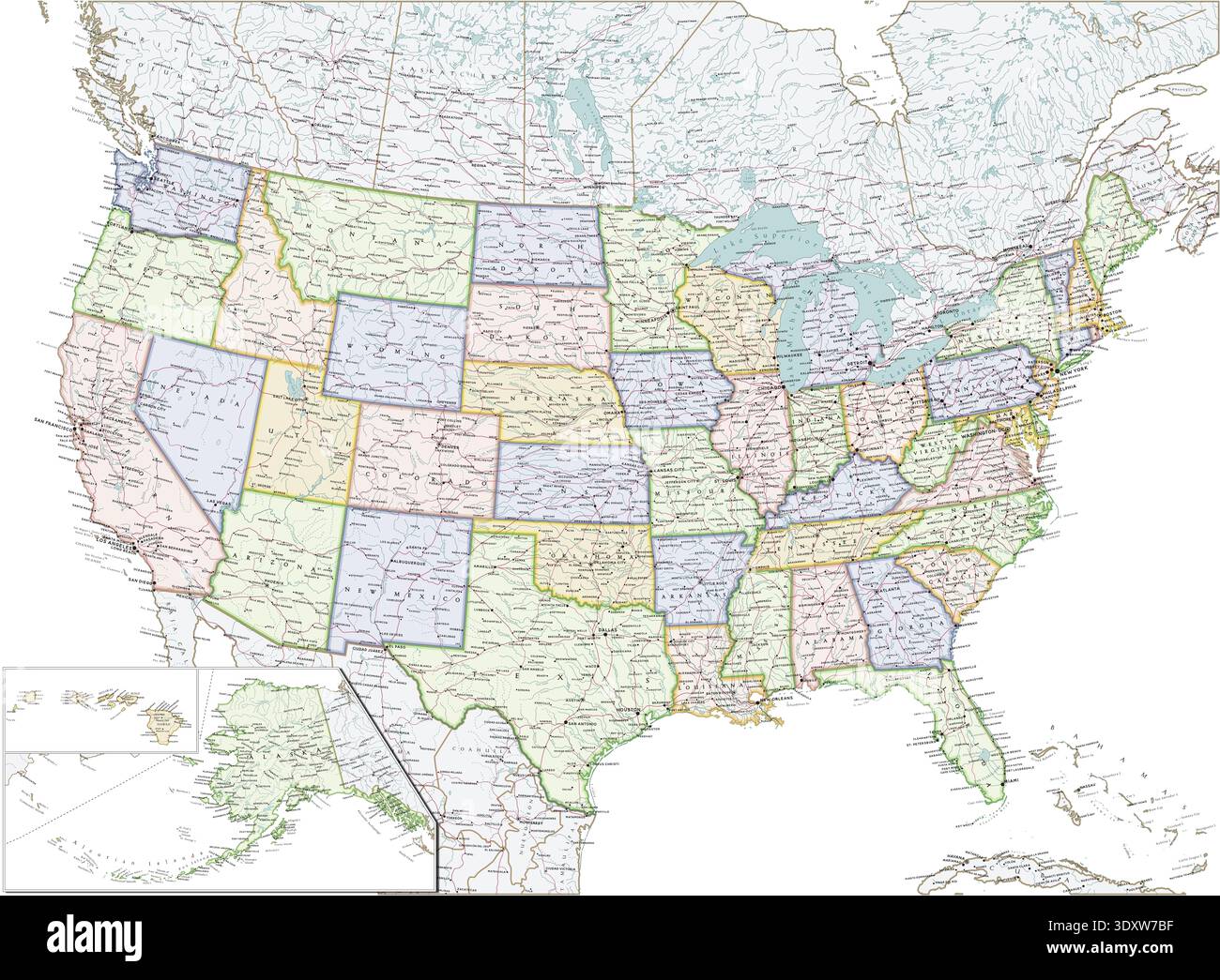United States of America political map. Super high quality. Detailed ...