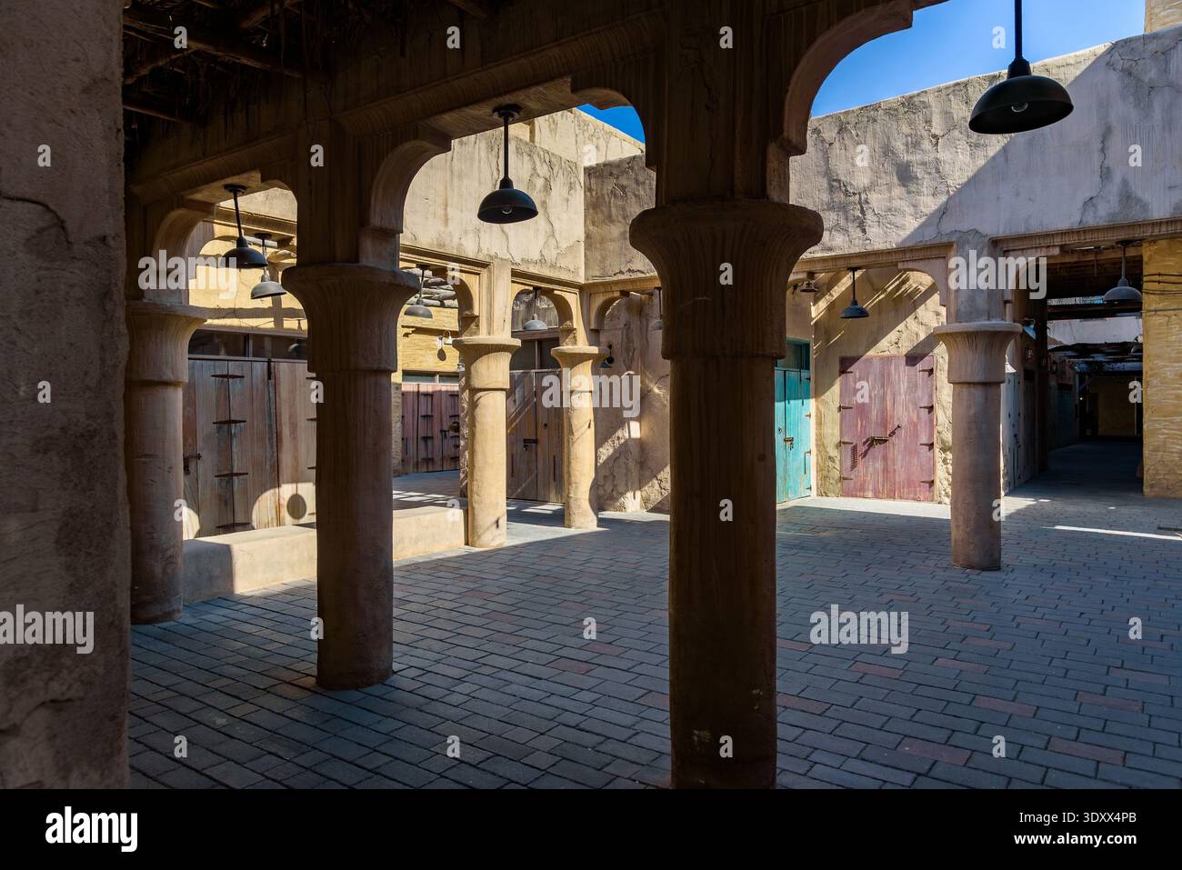 Middle Eastern Column Stunning daytime view of a traditional Middle Eastern heritage building ...