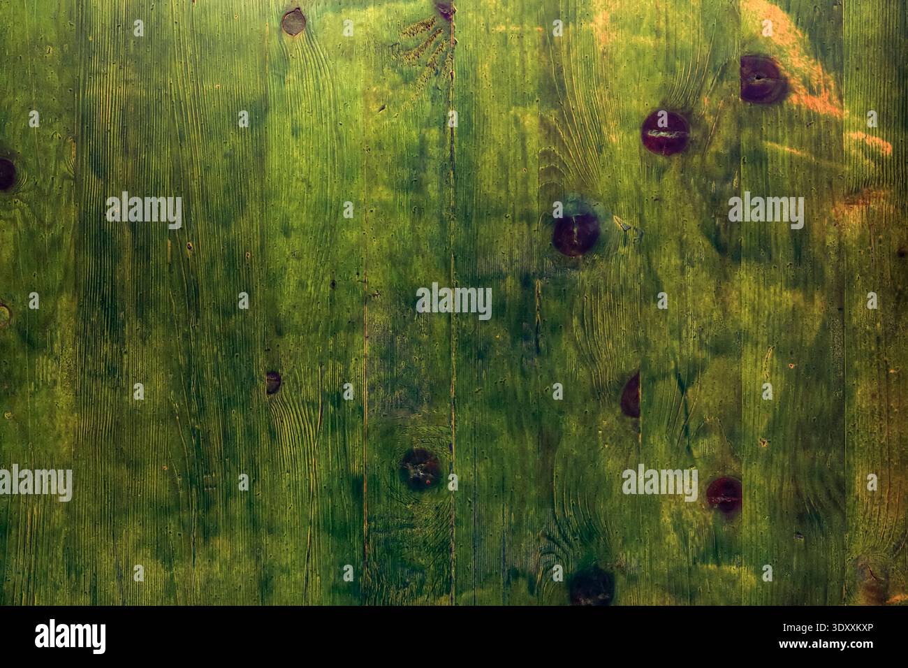 Green wooden planks texture, rustic background Stock Photo