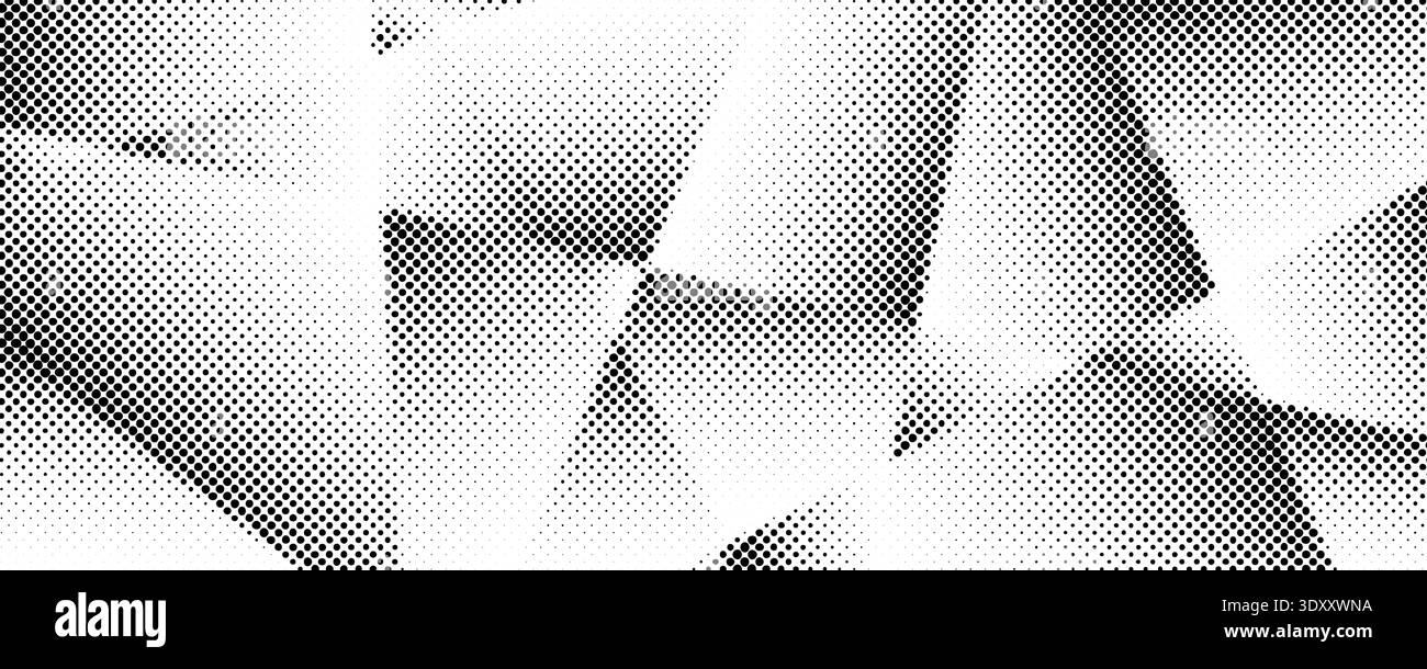 Halftone gradient polygon texture. Rough pixel triangle pattern background. Grunge dotted triangular surface overlay. Geometric gradated polygonal wallpaper overlay. Vector mosaic style cover Stock Vector