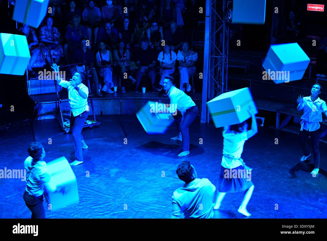 A scene from the Phare production of the circus show Sokha in Siem Reap, Cambodia. Stock Photo