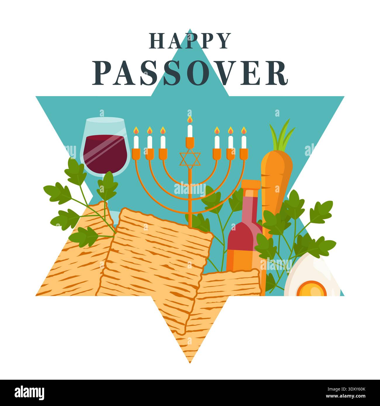 design for jewish passover illustration in flat style Stock Vector ...