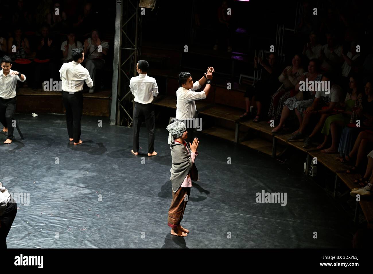 A scene from the Phare production of the circus show Sokha in Siem Reap, Cambodia. Stock Photo