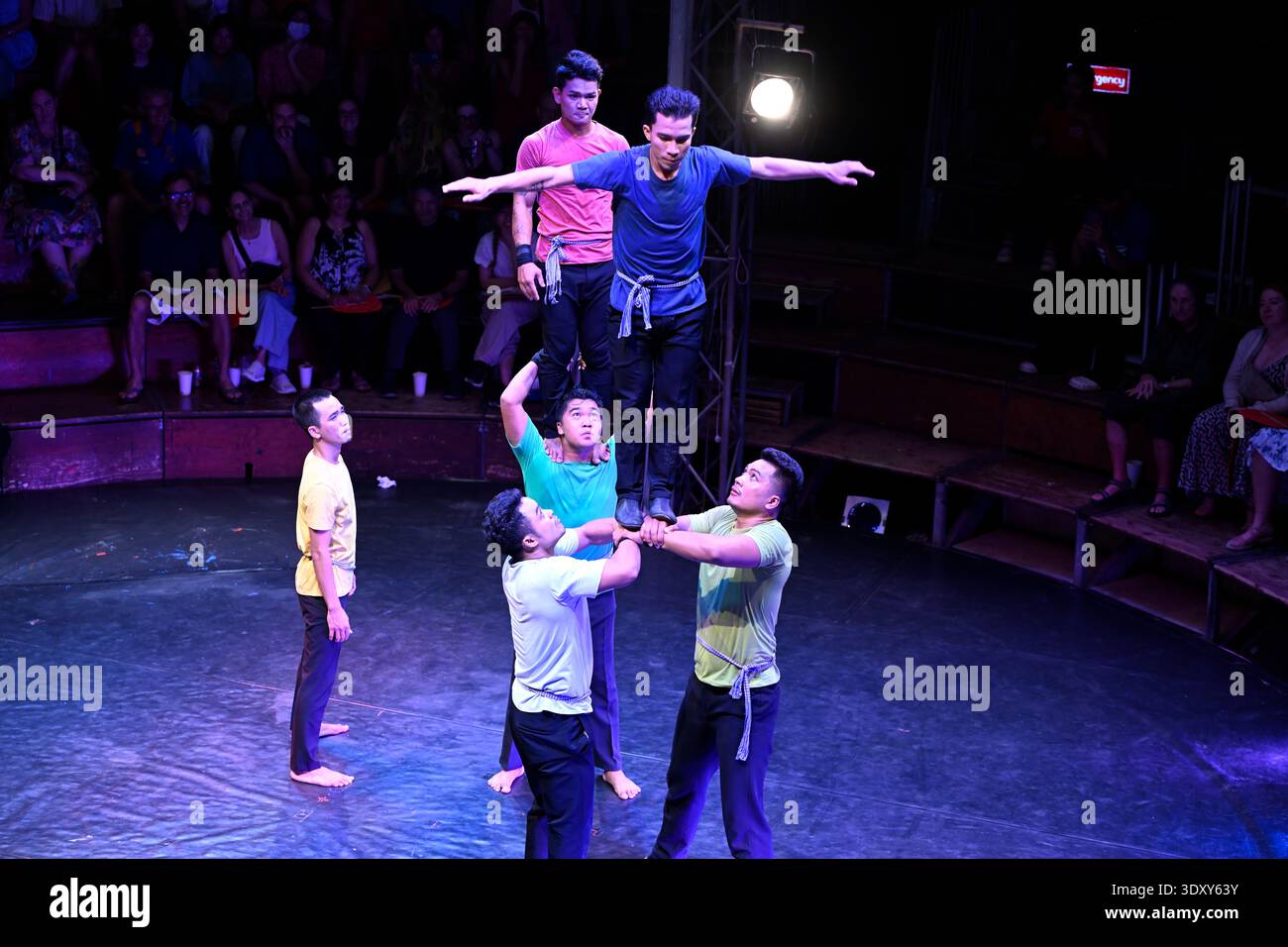 A scene from the Phare production of the circus show Sokha in Siem Reap, Cambodia. Stock Photo