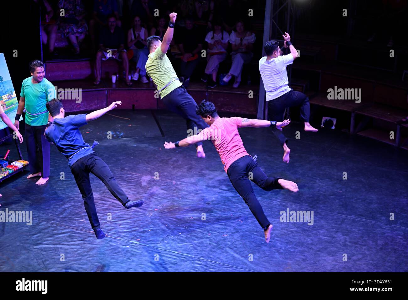 A scene from the Phare production of the circus show Sokha in Siem Reap, Cambodia. Stock Photo