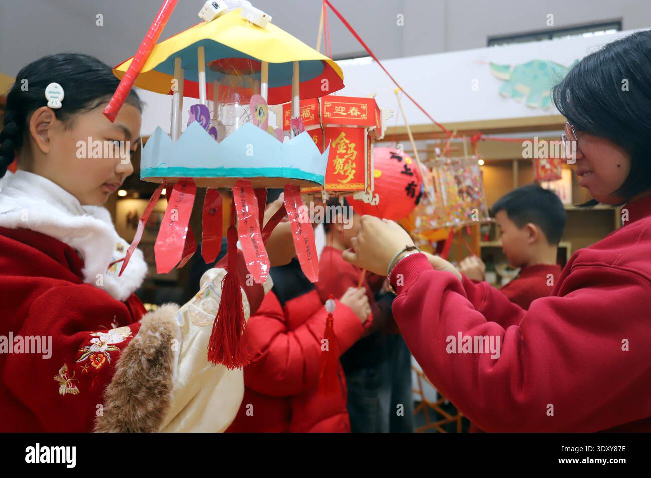 Latern Riddles Chinese Students solve lantern riddles during Lantern Festival celebrations in ...