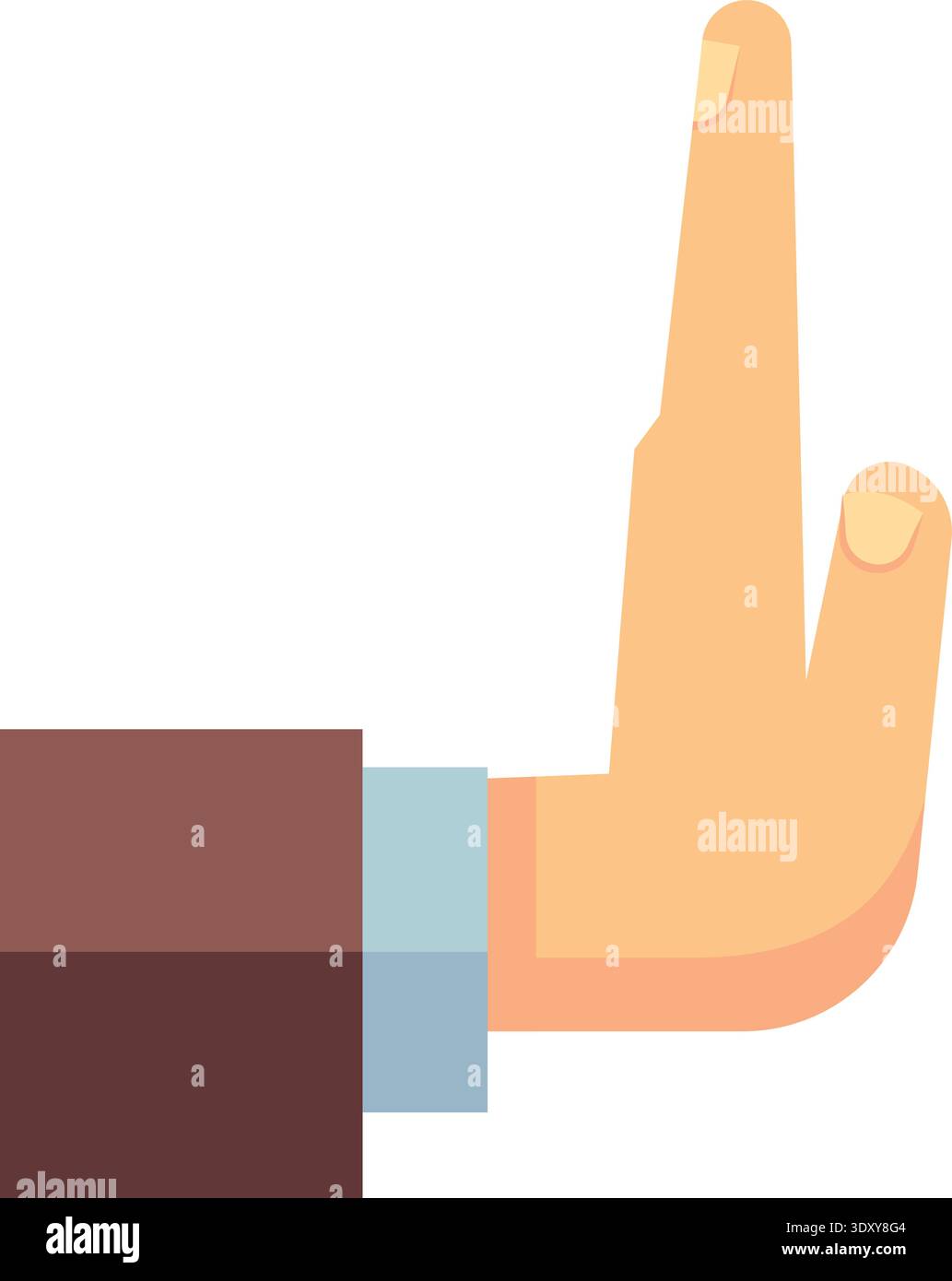 Stop gesture. Hand refuse something color icon Stock Vector