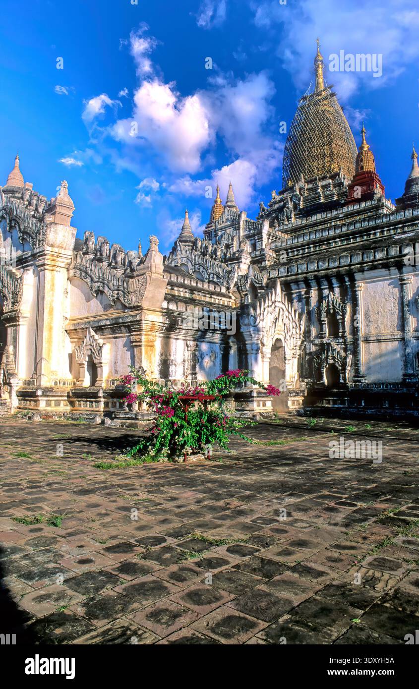 Visitors walk around Ananda Paya in Bagan, Myanmar. The site shows ...