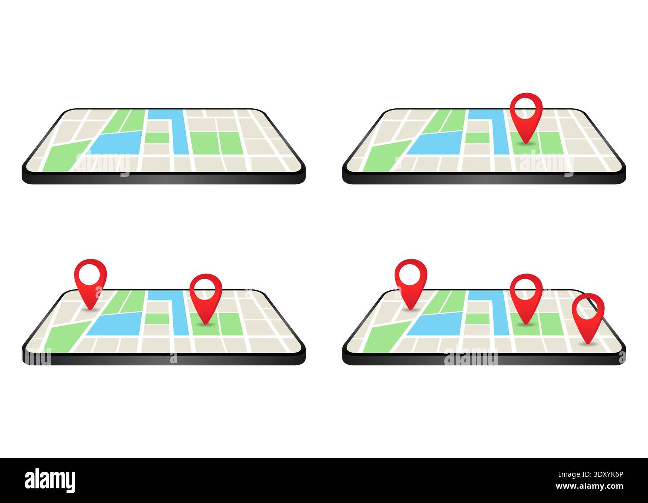 Smartphone with GPS Navigation System or Map Application. Vector Illustration. Stock Vector