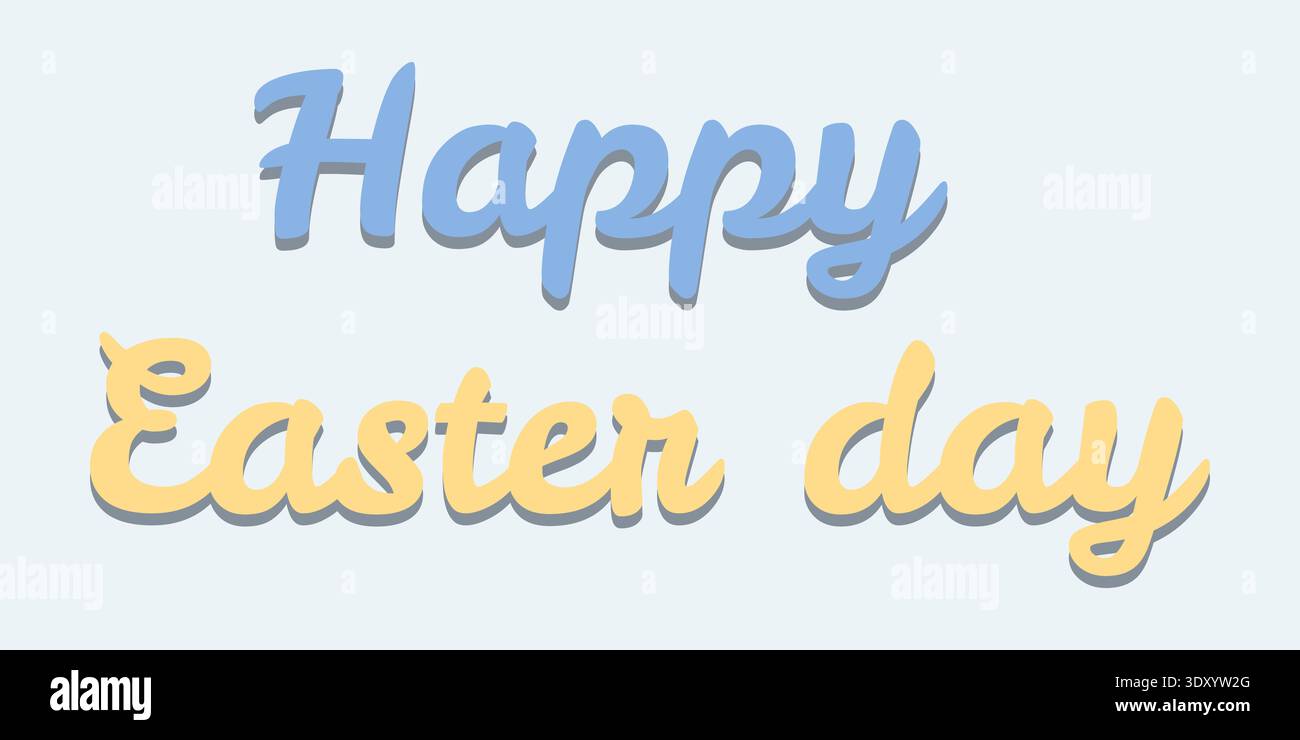 Happy Easter Day Festive Lettering Stock Vector