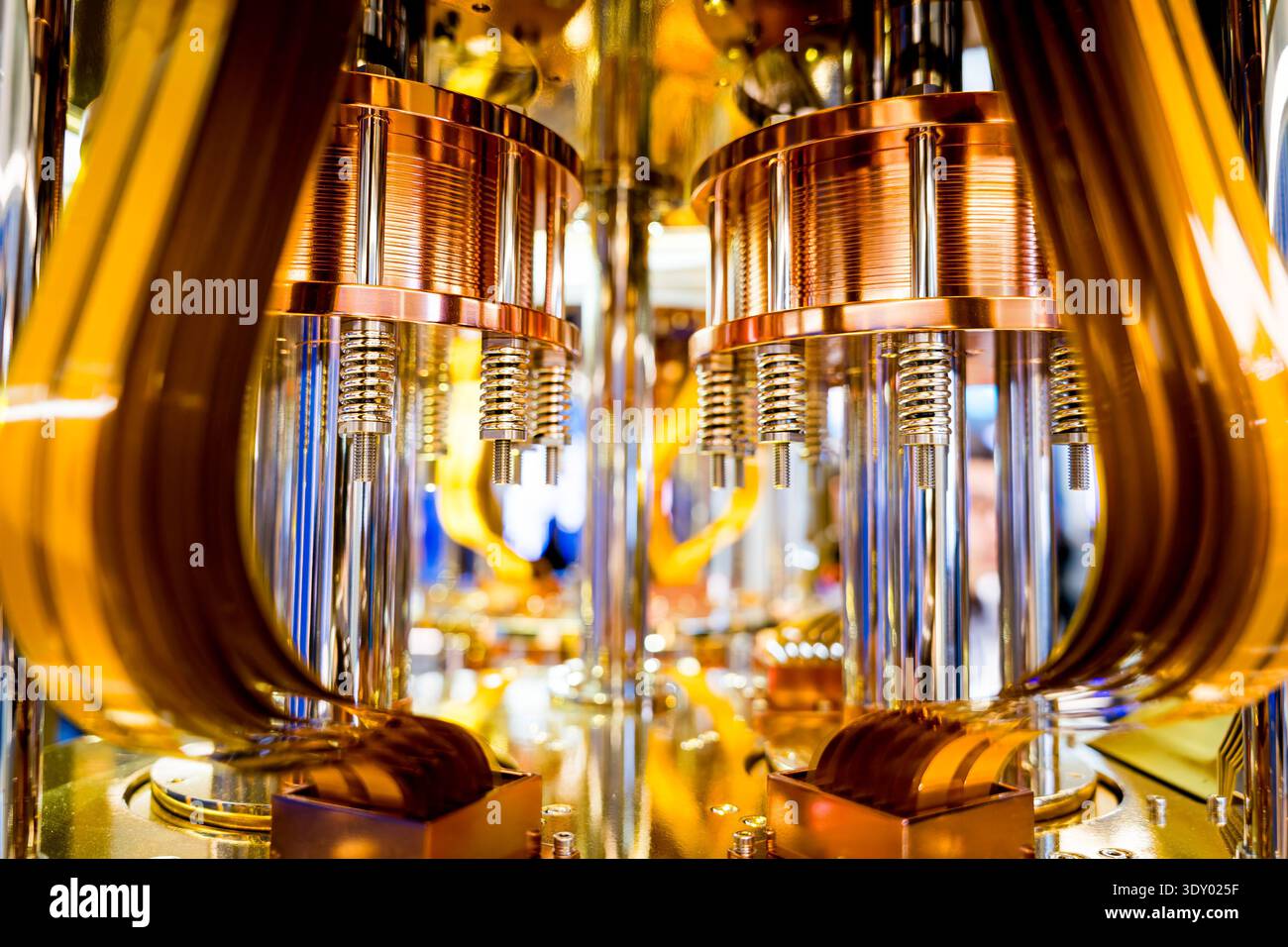 close up of quantum computer system, new advanced and innovative computing technology for data processing Stock Photo