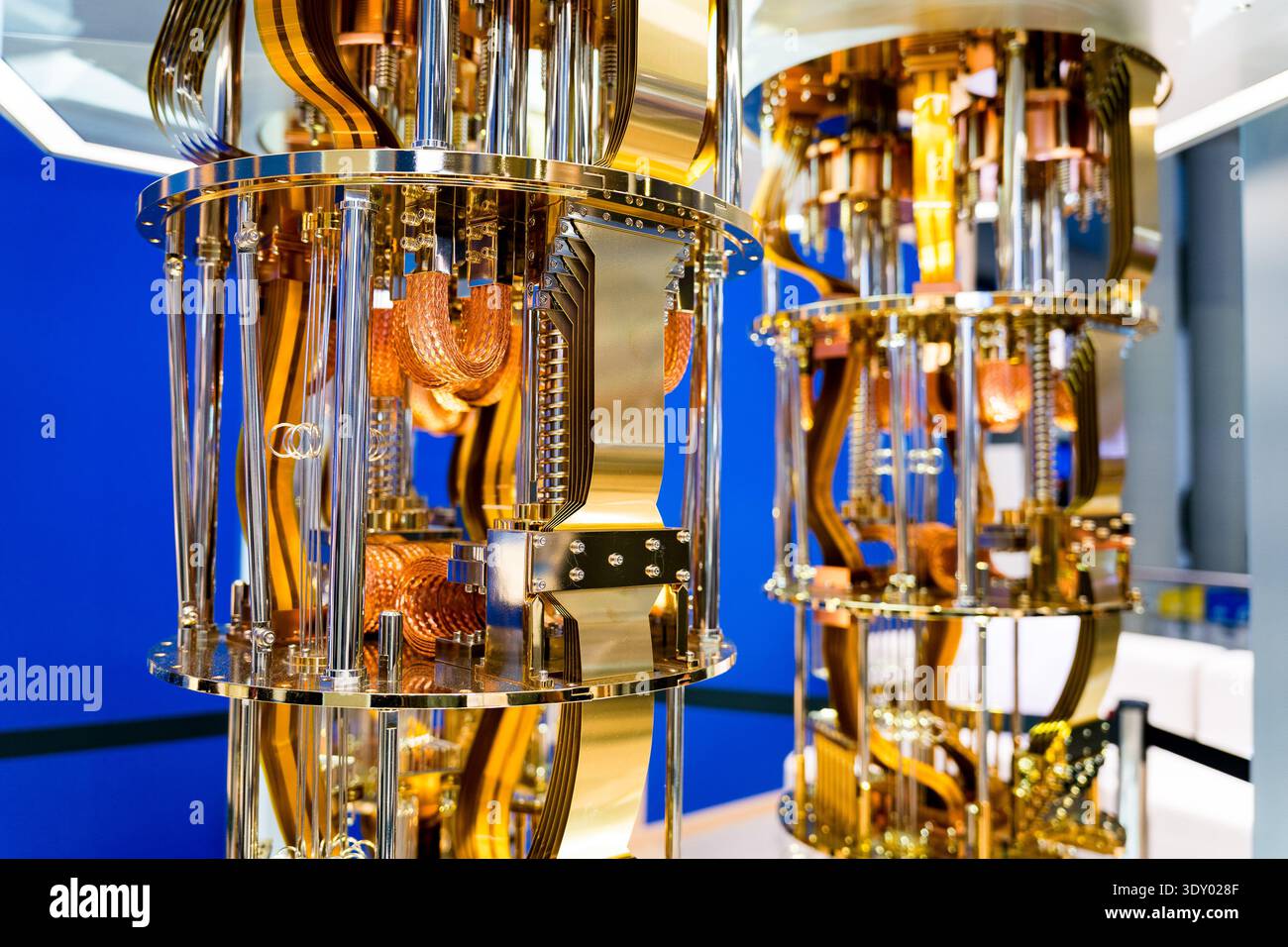 close up of quantum computer system, new advanced and innovative computing technology for data processing Stock Photo