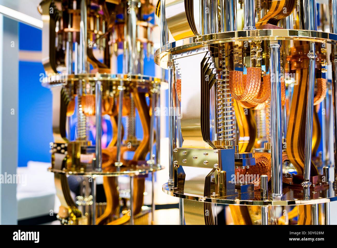 close up of quantum computer system, new advanced and innovative computing technology for data processing Stock Photo
