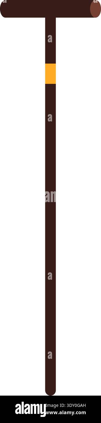 Walking stick icon. Retro aging cartoon accessory Stock Vector