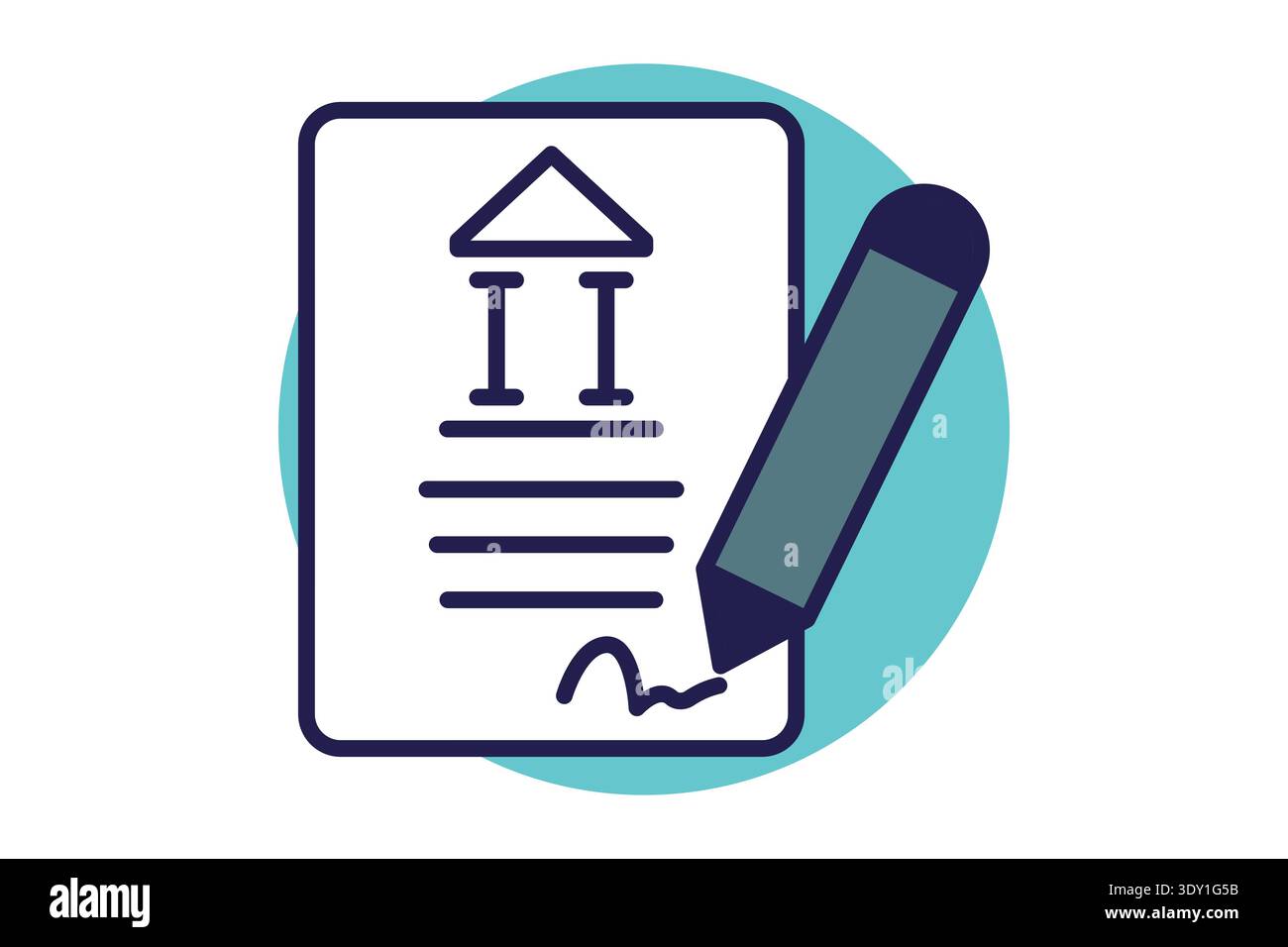 Contract flat icon. Icon related to bank. Document elements vector illustration Stock Vector