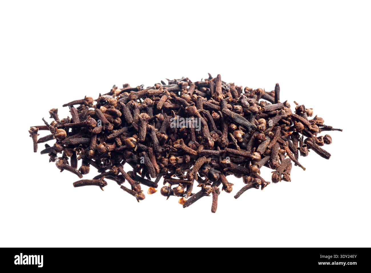 Cloves pile isolated on white background. Stock Photo