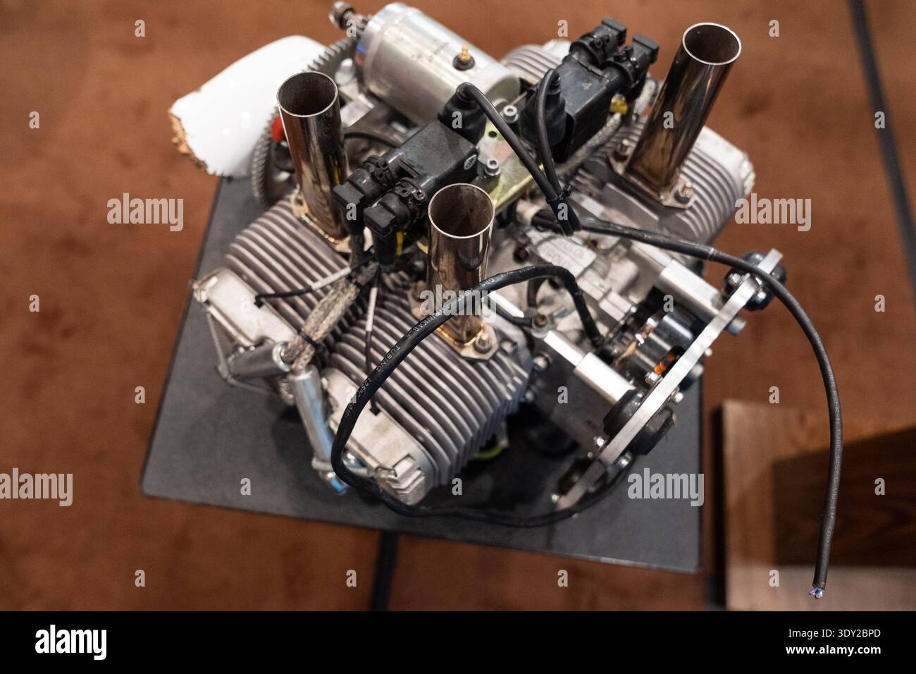 New York, NY, March 5, 2026: Engine of HESA Shahed 136 drone on display ...