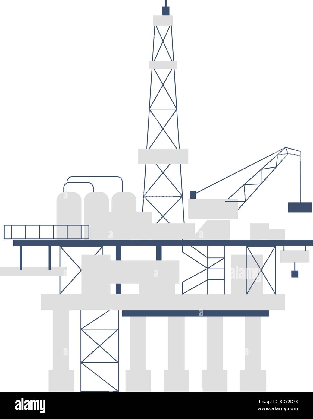 Oil rig color icon. Offshore drill platform Stock Vector Image & Art ...