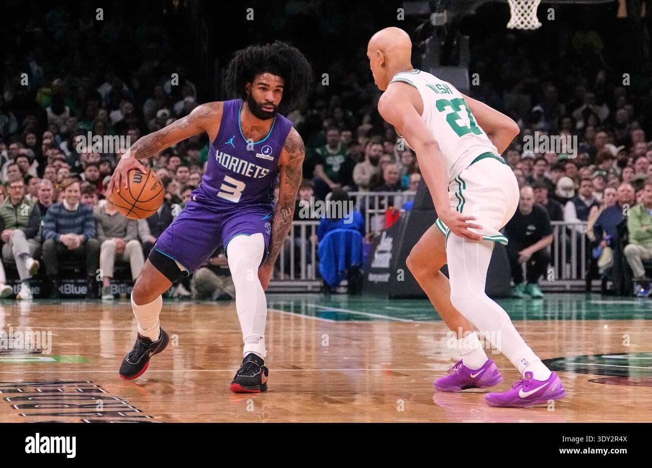 Charlotte hornets guard coby white during an nba basketball game wednesday march in boston photocharles krupa Charlotte hornets guard coby white during an nba basketball game wednesday march in boston photocharles krupa